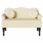 vidaXL Καναπές Chesterfield Κρεμ 120,5 x 65 x 75 εκ. Τεχνητό Δέρμα