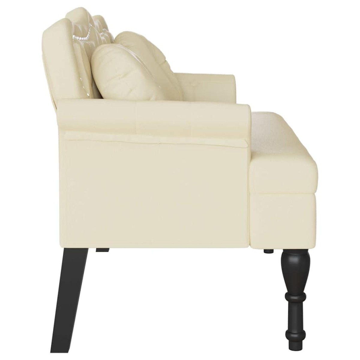 vidaXL Καναπές Chesterfield Κρεμ 120,5 x 65 x 75 εκ. Τεχνητό Δέρμα