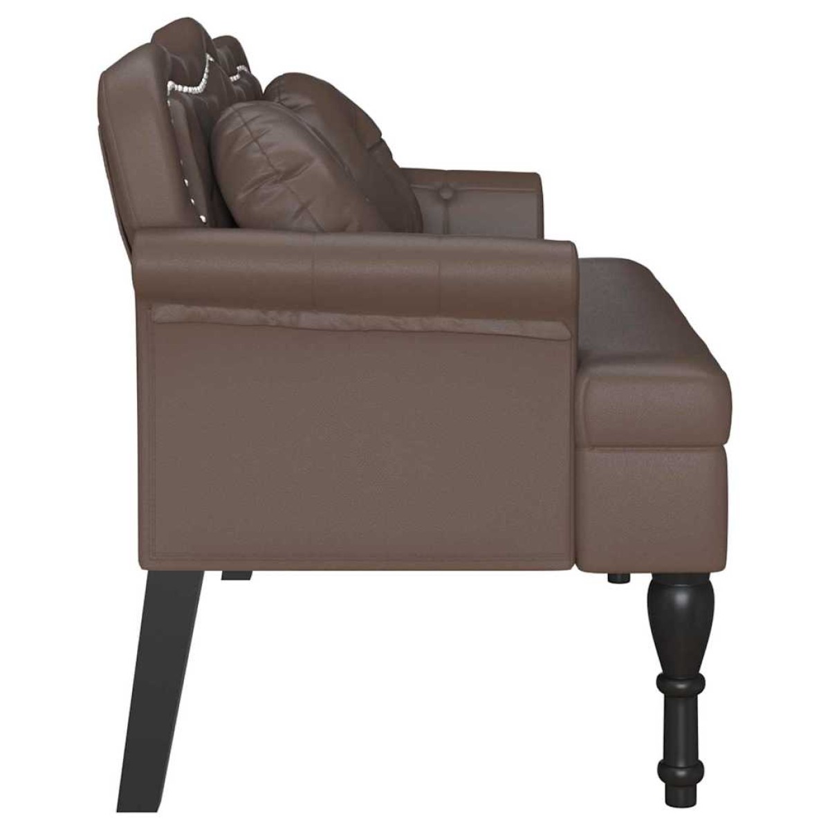 vidaXL Καναπές Chesterfield Καφέ 120,5 x 65 x 75 εκ. Τεχνητό Δέρμα