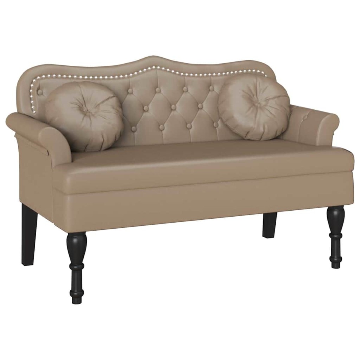 vidaXL Καναπές Chesterfield Καπουτσίνο 120,5 x 65 x 75 εκ.