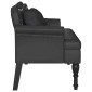 vidaXL Καναπές Chesterfield Μαύρο 120,5 x 65 x 75 εκ. Τεχνητό Δέρμα