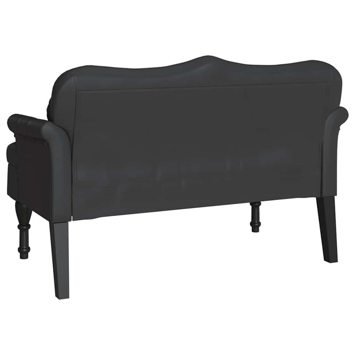 vidaXL Καναπές Chesterfield Μαύρο 120,5 x 65 x 75 εκ. Τεχνητό Δέρμα