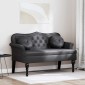 vidaXL Καναπές Chesterfield Μαύρο 120,5 x 65 x 75 εκ. Τεχνητό Δέρμα