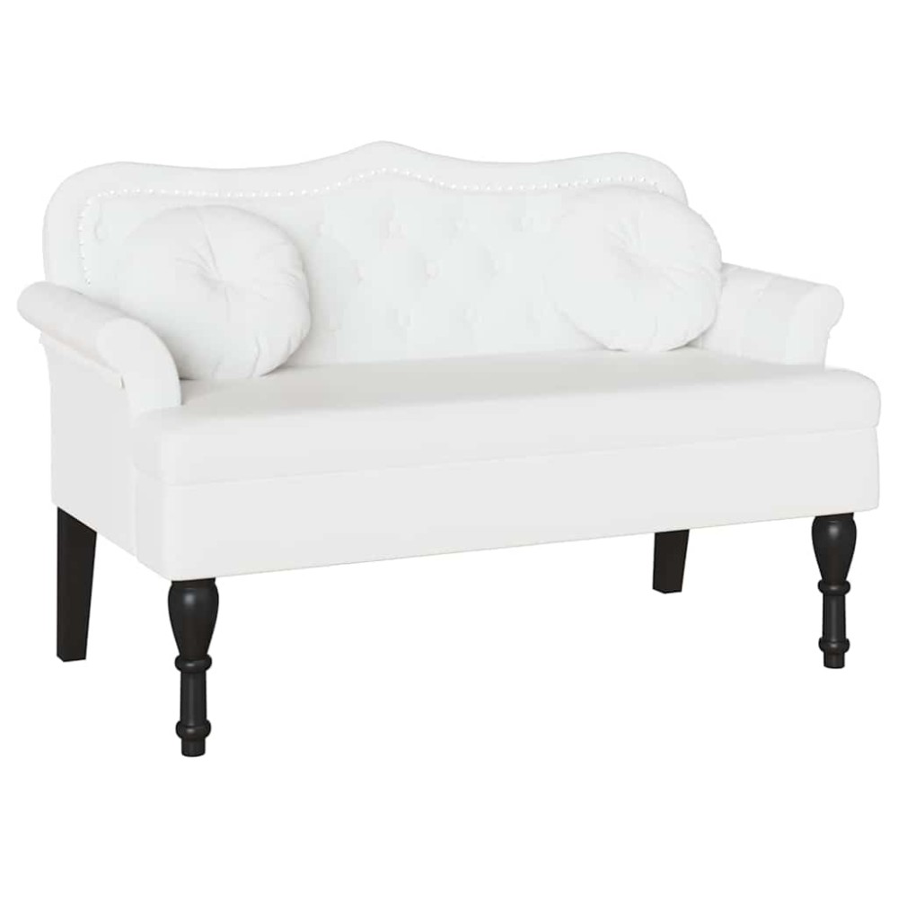 vidaXL Καναπές Chesterfield Λευκό 120,5 x 65 x 75 εκ. Τεχνητό Δέρμα
