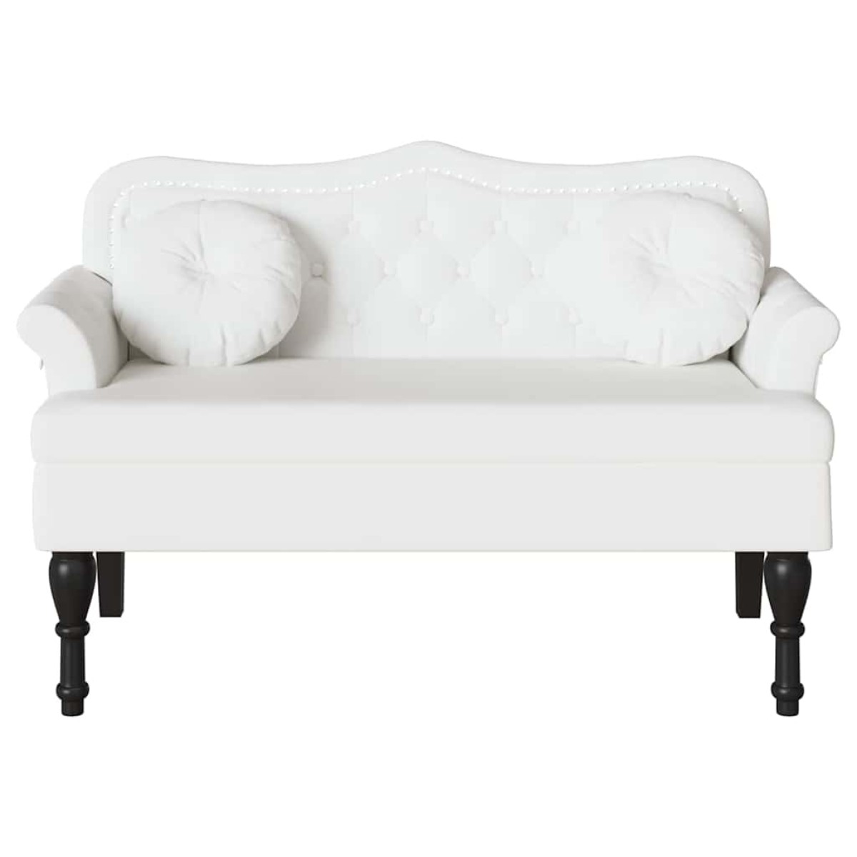 vidaXL Καναπές Chesterfield Λευκό 120,5 x 65 x 75 εκ. Τεχνητό Δέρμα