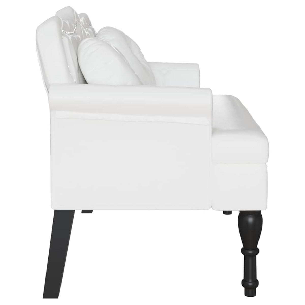 vidaXL Καναπές Chesterfield Λευκό 120,5 x 65 x 75 εκ. Τεχνητό Δέρμα