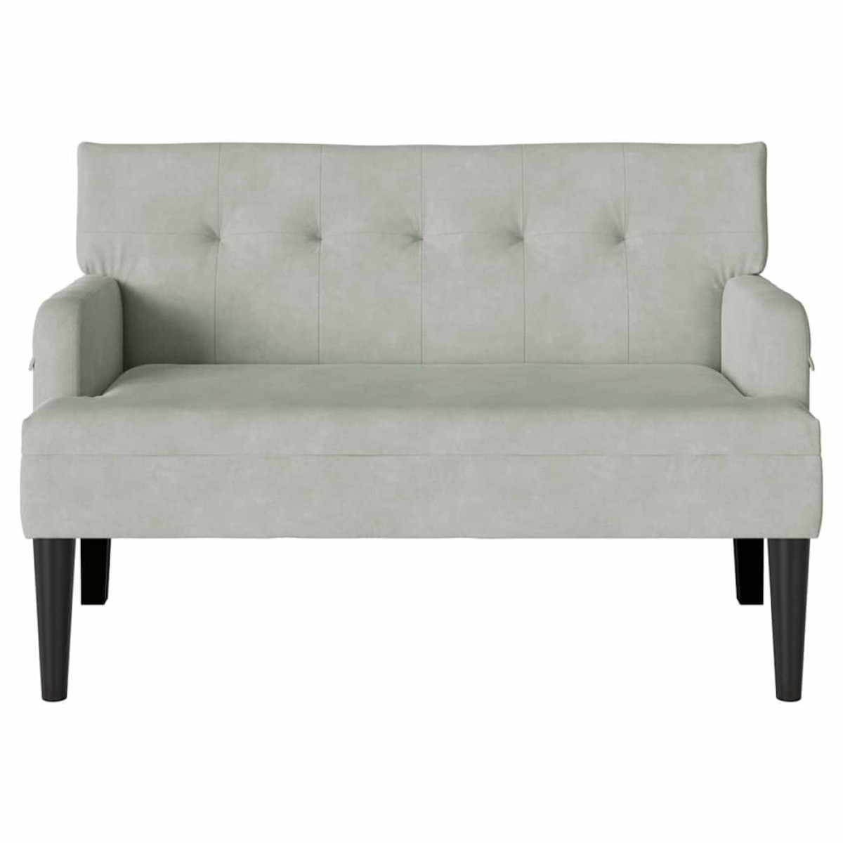 vidaXL Καναπές Chesterfield Ανοιχτό γκρι 112 x 65,5 x 75 εκ. Βελούδο