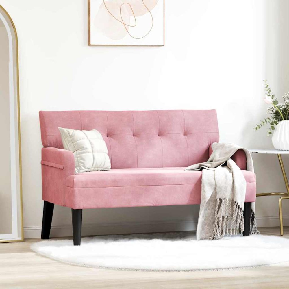 vidaXL Καναπές Chesterfield Ροζ 112 x 65,5 x 75 εκ. Βελούδο