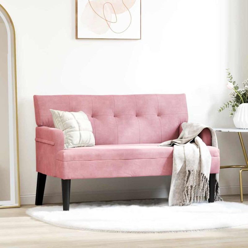 vidaXL Καναπές Chesterfield Ροζ 112 x 65,5 x 75 εκ. Βελούδο