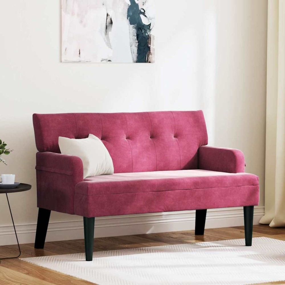 vidaXL Καναπές Chesterfield Κόκκινο 112 x 65,5 x 75 εκ. Βελούδο