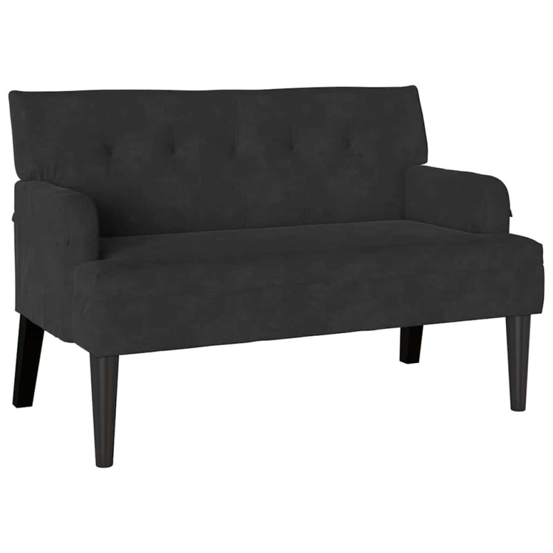 vidaXL Καναπές Chesterfield Μαύρο 112 x 65,5 x 75 εκ. Βελούδο