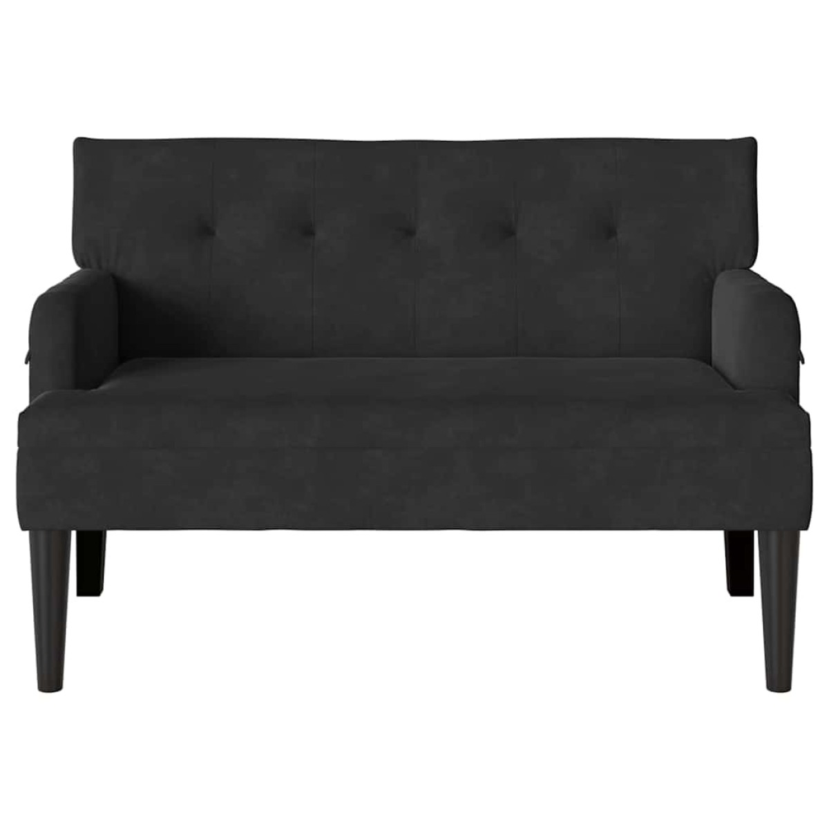 vidaXL Καναπές Chesterfield Μαύρο 112 x 65,5 x 75 εκ. Βελούδο