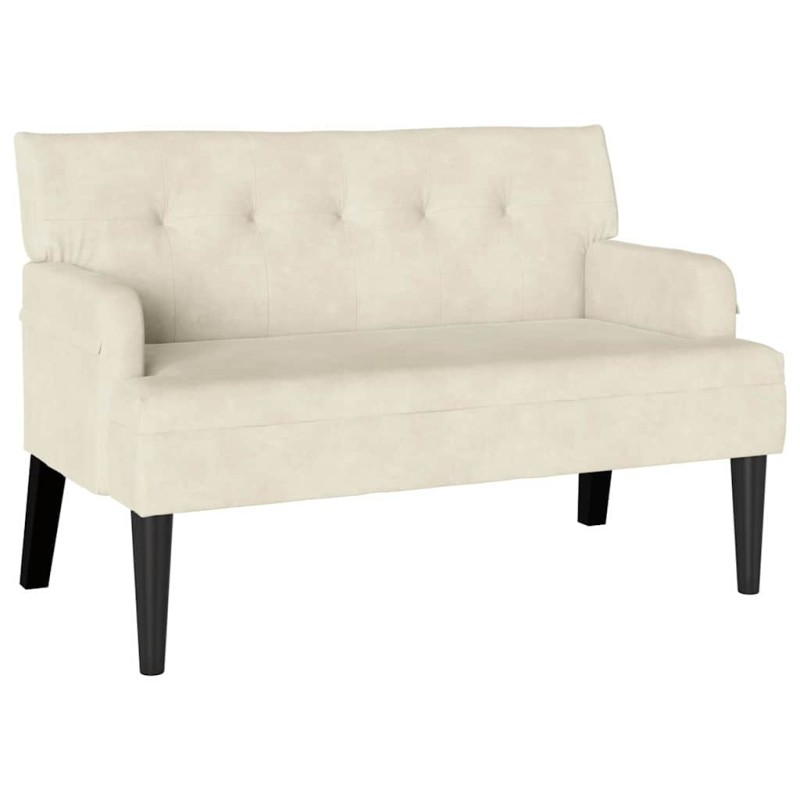 vidaXL Καναπές Chesterfield Κρεμ 112 x 65,5 x 75 εκ. Βελούδο