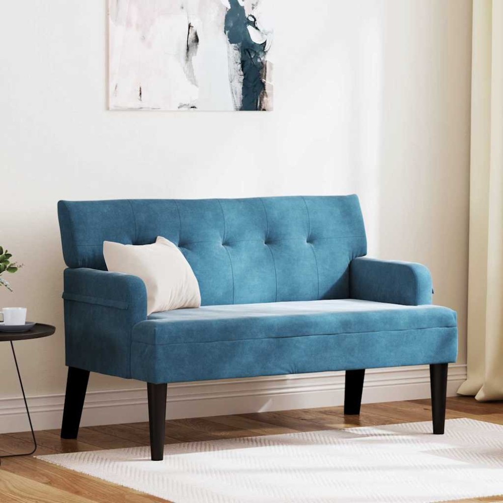 vidaXL Καναπές Chesterfield Μπλε 112 x 65,5 x 75 εκ. Βελούδο