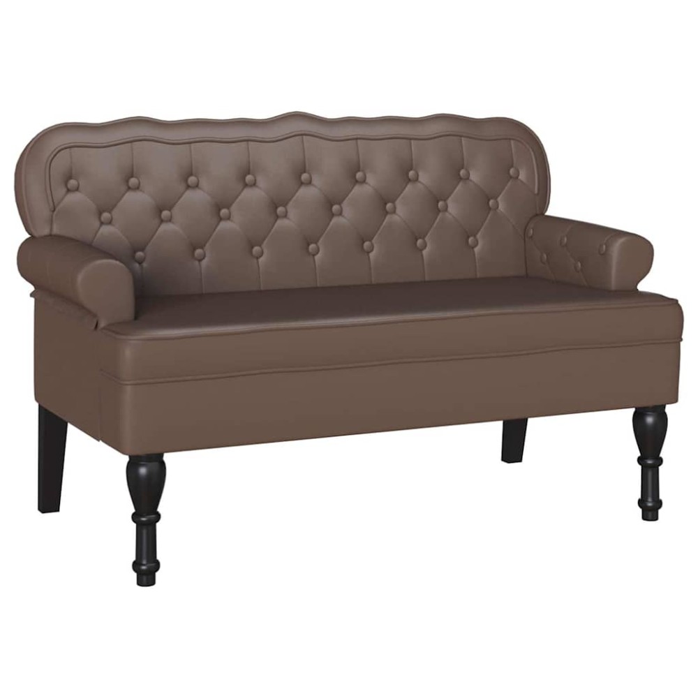 vidaXL Καναπές Chesterfield Καφέ 119,5 x 64,5 x 75 εκ. Τεχνητό Δέρμα