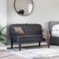 vidaXL Καναπές Chesterfield Μαύρο 119,5 x 64,5 x 75 εκ. Τεχνητό Δέρμα