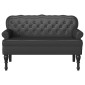 vidaXL Καναπές Chesterfield Μαύρο 119,5 x 64,5 x 75 εκ. Τεχνητό Δέρμα