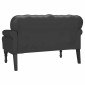 vidaXL Καναπές Chesterfield Μαύρο 119,5 x 64,5 x 75 εκ. Τεχνητό Δέρμα