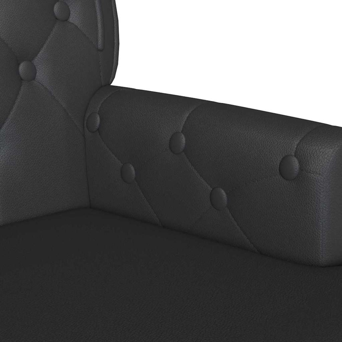 vidaXL Καναπές Chesterfield Μαύρο 119,5 x 64,5 x 75 εκ. Τεχνητό Δέρμα