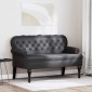 vidaXL Καναπές Chesterfield Μαύρο 119,5 x 64,5 x 75 εκ. Τεχνητό Δέρμα