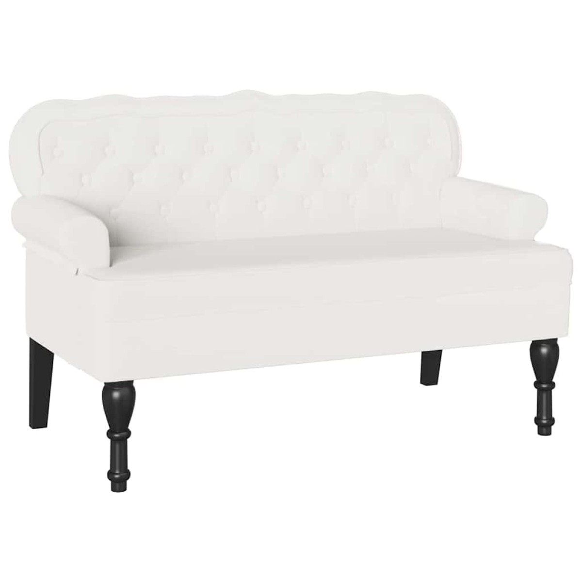 vidaXL Καναπές Chesterfield Λευκό 119,5 x 64,5 x 75 εκ. Τεχνητό Δέρμα
