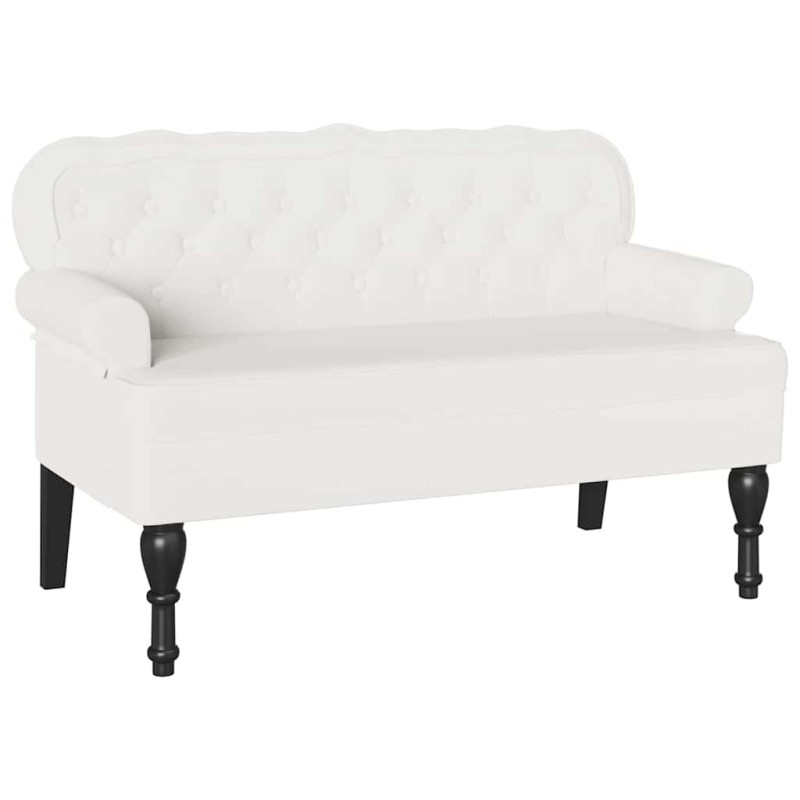 vidaXL Καναπές Chesterfield Λευκό 119,5 x 64,5 x 75 εκ. Τεχνητό Δέρμα
