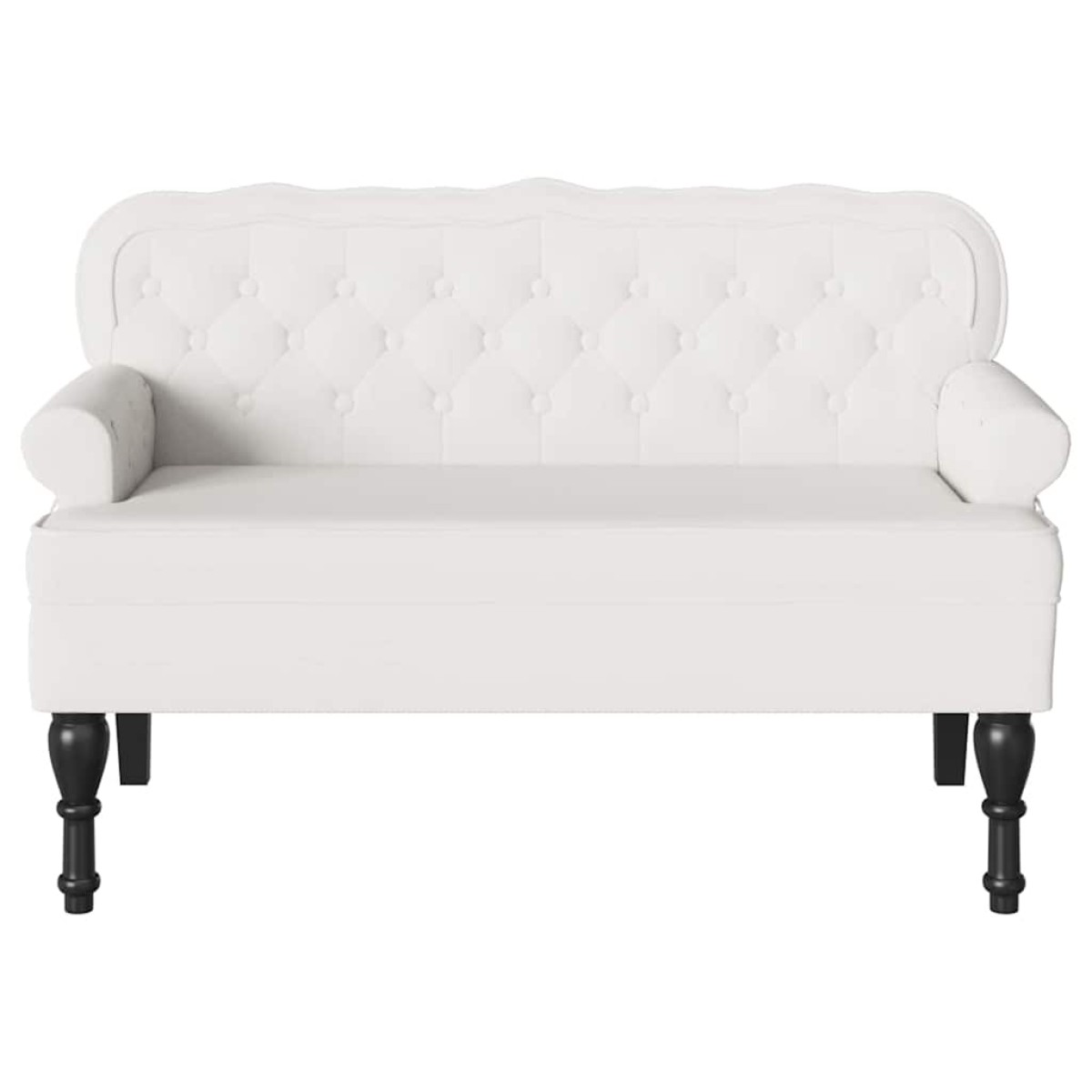 vidaXL Καναπές Chesterfield Λευκό 119,5 x 64,5 x 75 εκ. Τεχνητό Δέρμα