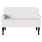 vidaXL Καναπές Chesterfield Λευκό 119,5 x 64,5 x 75 εκ. Τεχνητό Δέρμα