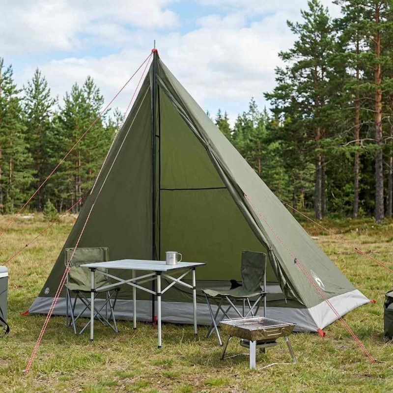 vidaXL Κατασκήνωση για Πεζοπορία Λαδί 2 Άτομα