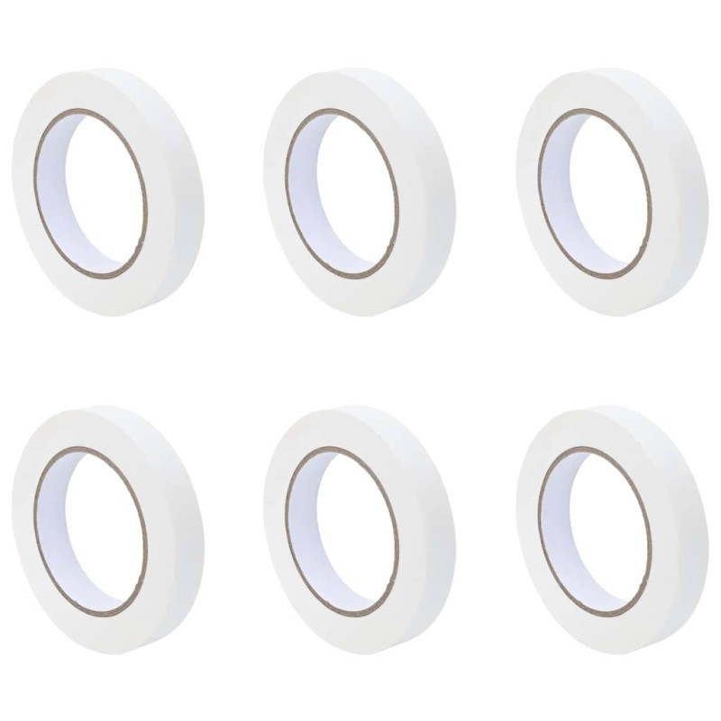 vidaXL Ταινίες Μάσκας για Ζωγράφους 6 τμχ. Λευκό 19mm x 50m Χαρτί