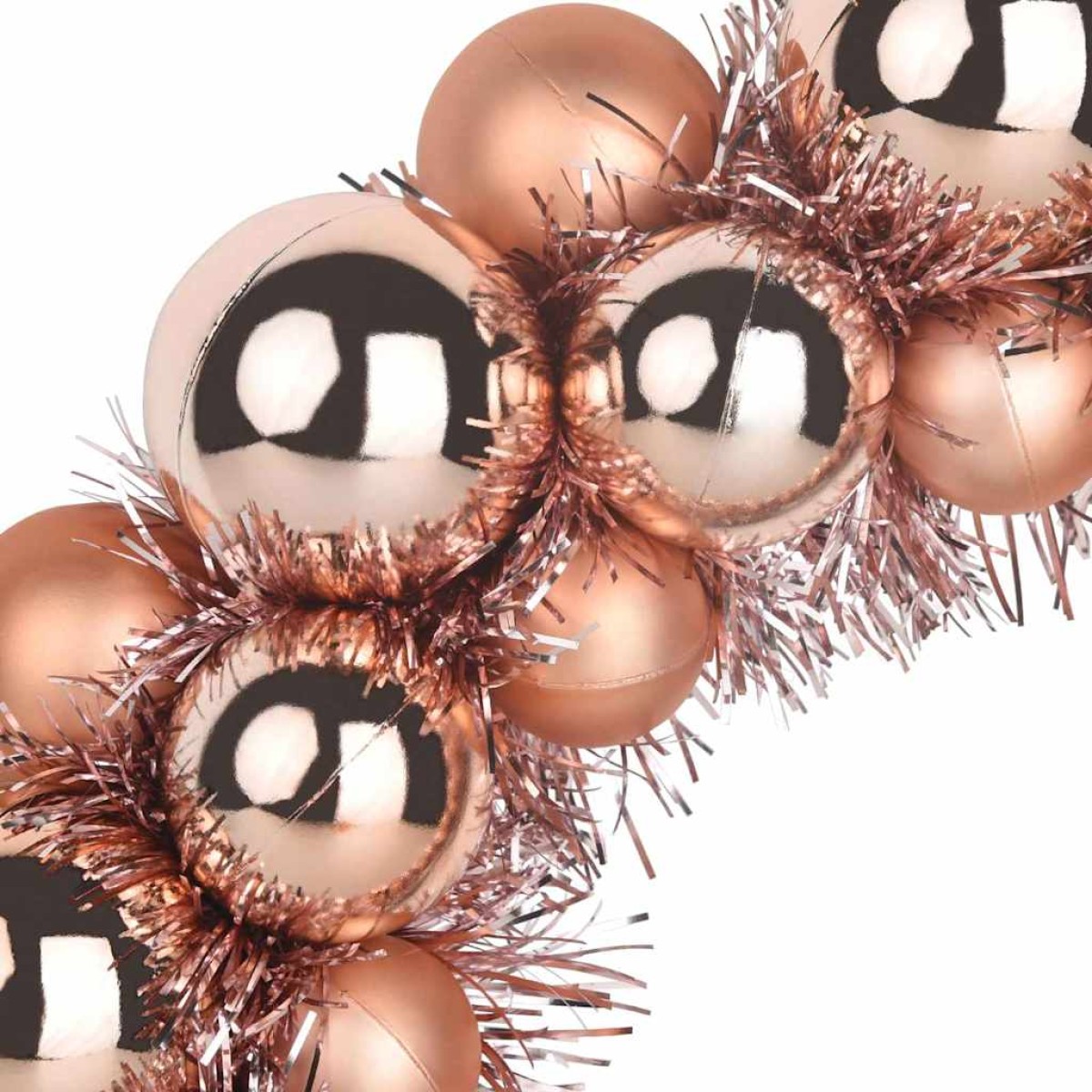 vidaXL Χριστουγεννιάτικα Στεφάνια Μπάλλας 2 τμχ. Ροζ χρυσό LED