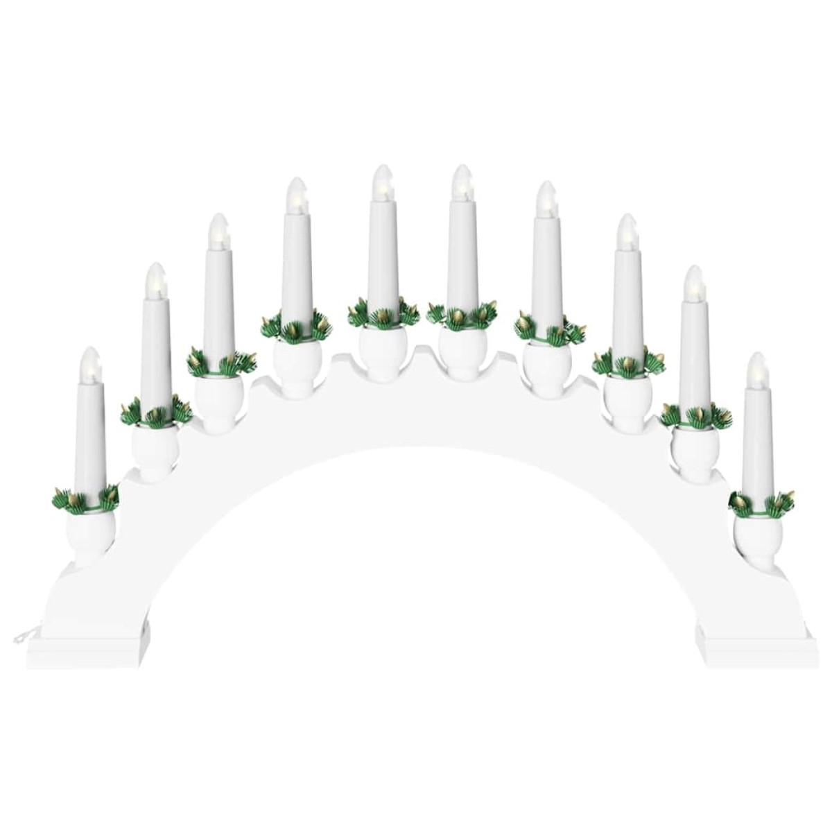 vidaXL Χριστουγεννιάτικος Κεφαλόσκαφος με 10 LED Κεριά Λευκό