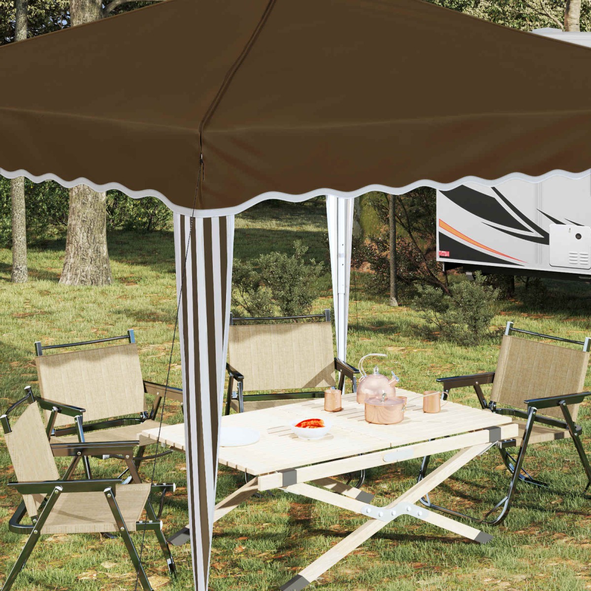 vidaXL Αυτοσχέδιο Μόρφωση 288 x 288 x 245 εκ Taupe Ύφασμα Όξφορντ