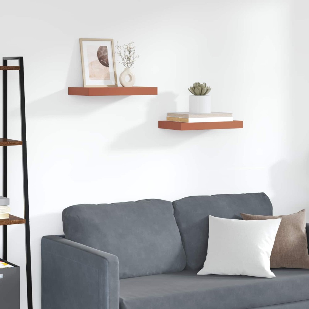 vidaXL Ράφι Τοίχου Επιτοίχιο 2 τμχ. Κόκκινο 40 x 23,5 x 3,8 εκ.