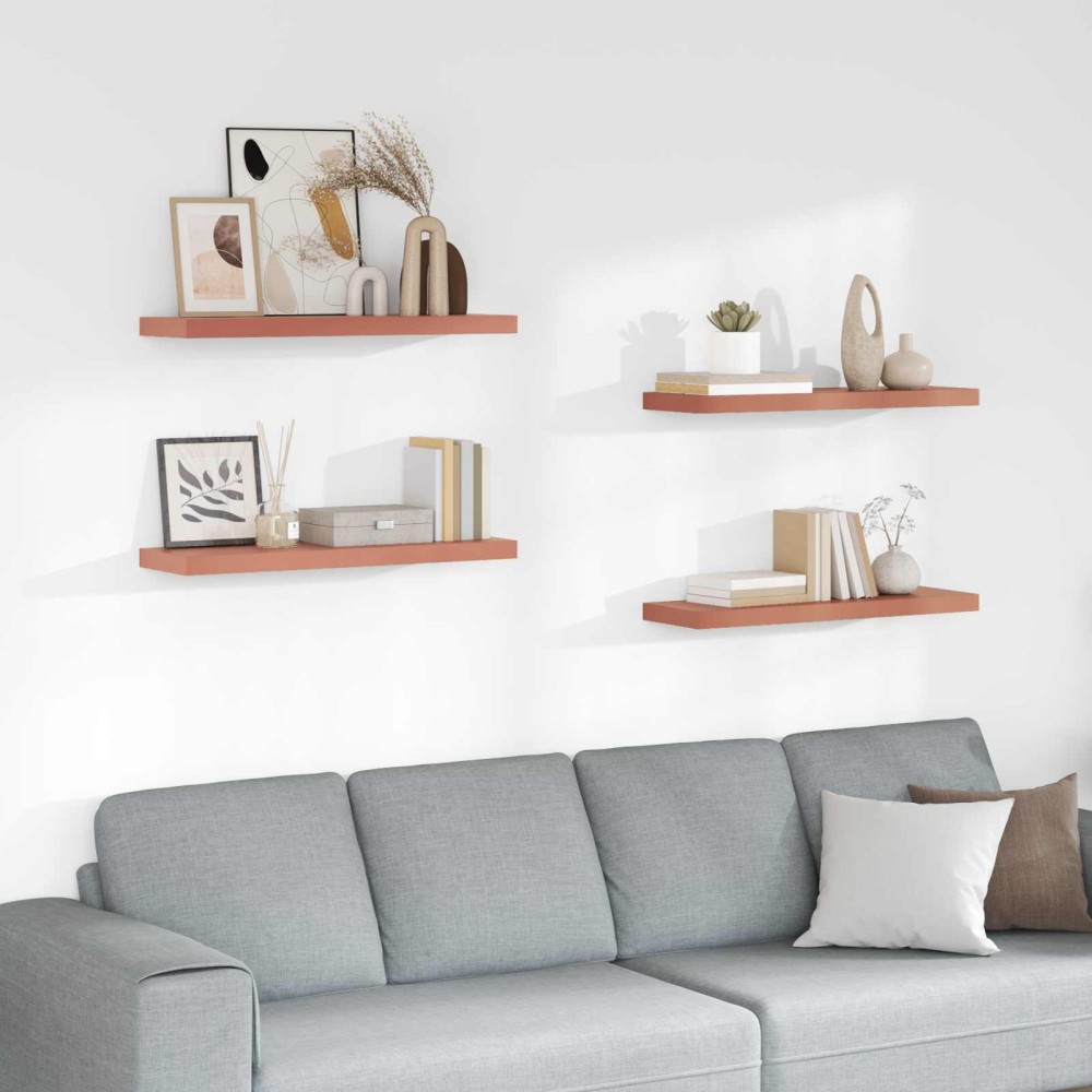 vidaXL Ράφι Τοίχου Επιτοίχιο 4 τμχ. Κόκκινο 90 x 23,5 x 3,8 cm