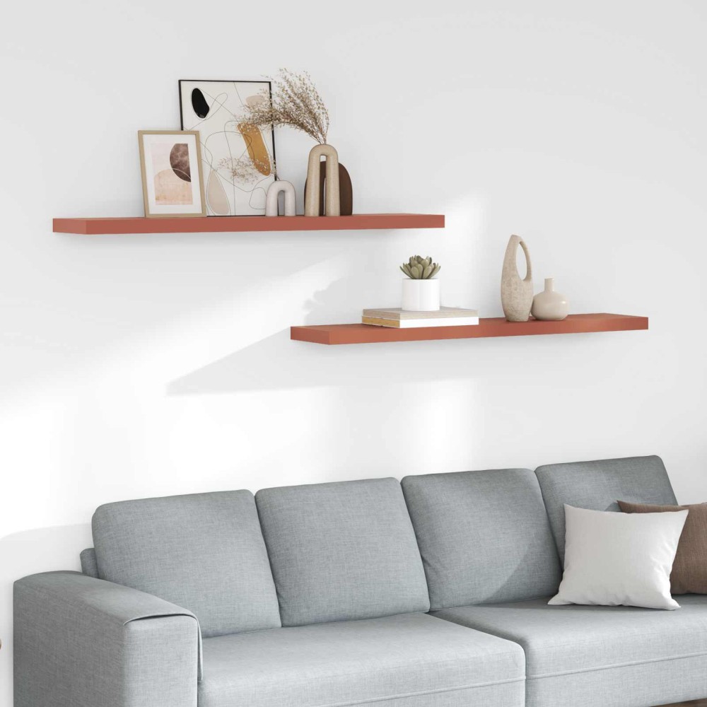 vidaXL Ράφι Τοίχου Επιτοίχιο 2 τμχ. Κόκκινο 120 x 23,5 x 3,8 cm