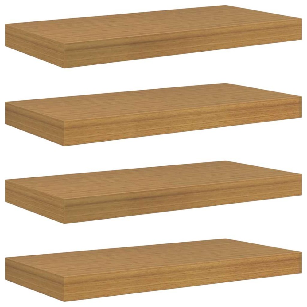 vidaXL Ράφι Τοίχου Επιτοίχιο 4 τμχ. Μπεζ 50 x 23,5 x 3,8 εκ