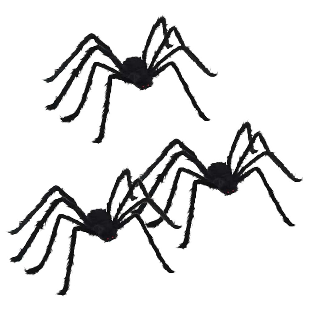 vidaXL Διακόσμηση Halloween Αράχνη 3 τμχ. Μαύρο 150 cm