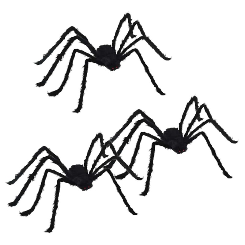 vidaXL Διακόσμηση Halloween Αράχνη 3 τμχ. Μαύρο 150 cm