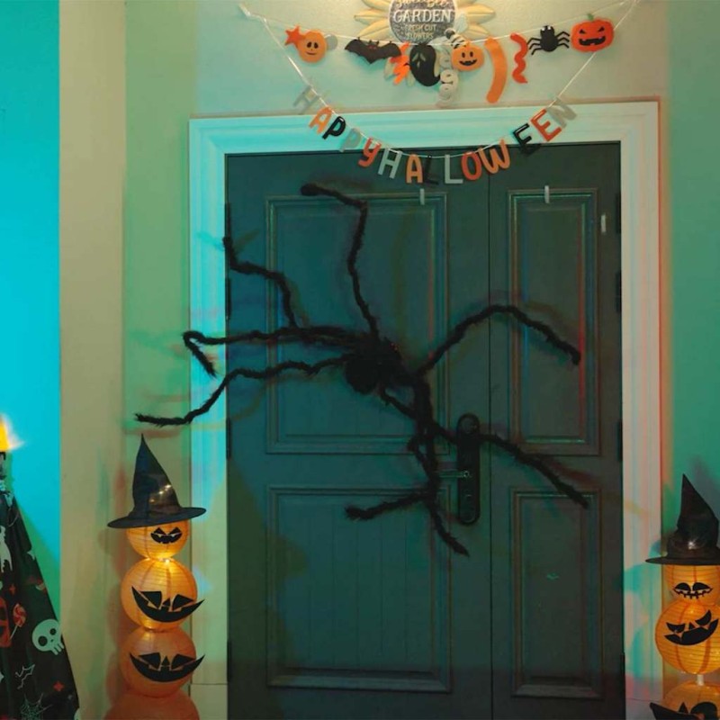 vidaXL Διακόσμηση Halloween Αράχνη 3 τμχ. Μαύρο 150 cm