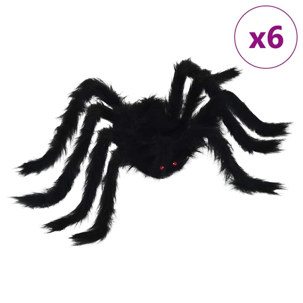 vidaXL Διακόσμηση Halloween Αράχνη 6 τμχ. Μαύρο 75 cm