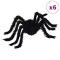 vidaXL Διακόσμηση Halloween Αράχνη 6 τμχ. Μαύρο 75 cm