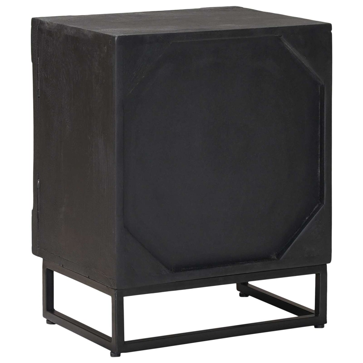 vidaXL Χειροποίητο Κομοδίνο Μαύρο 40 x 30 x 50 cm Στερεό ξύλο μάνγκο