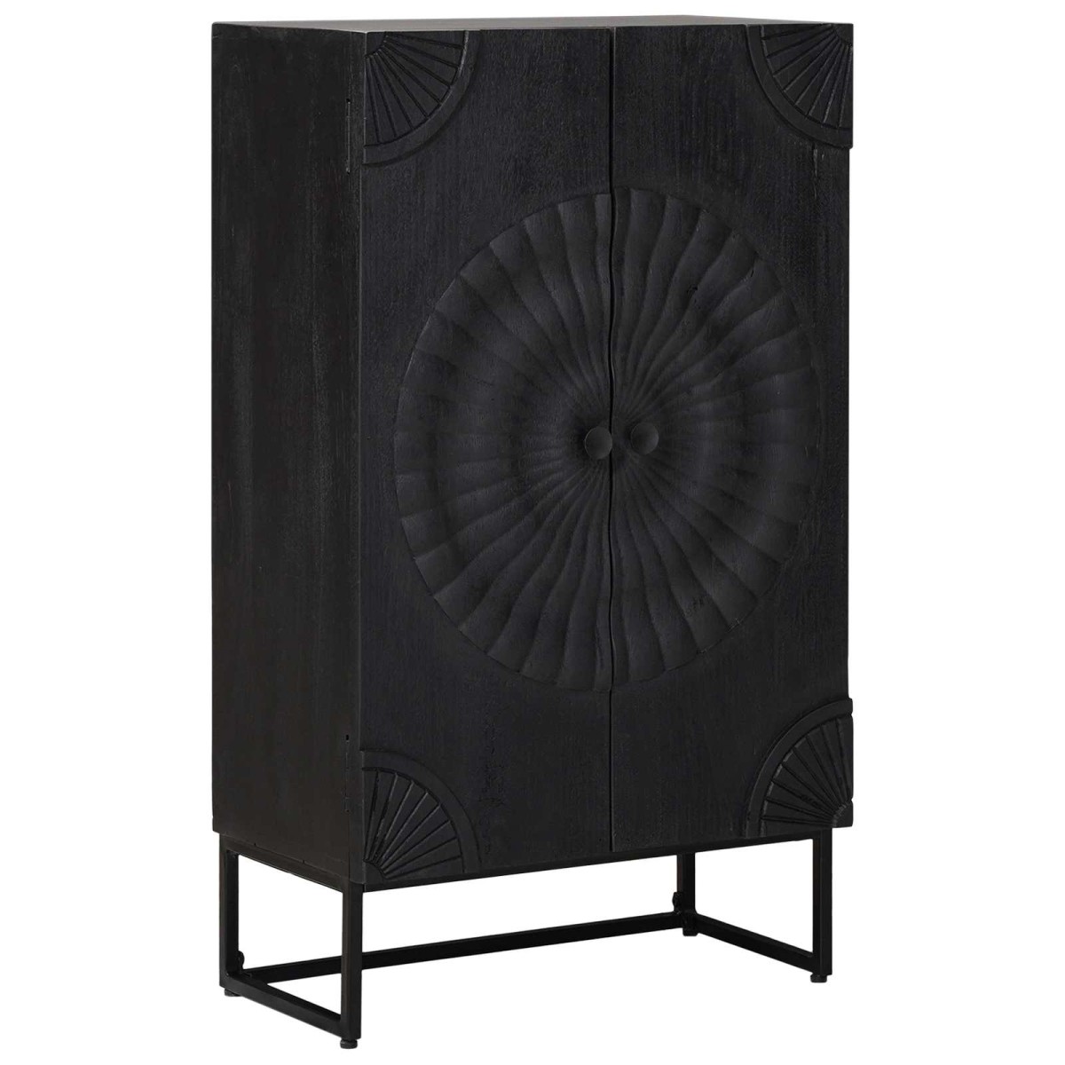 vidaXL Highboard Μαύρο 55 x 30 x 95 εκ