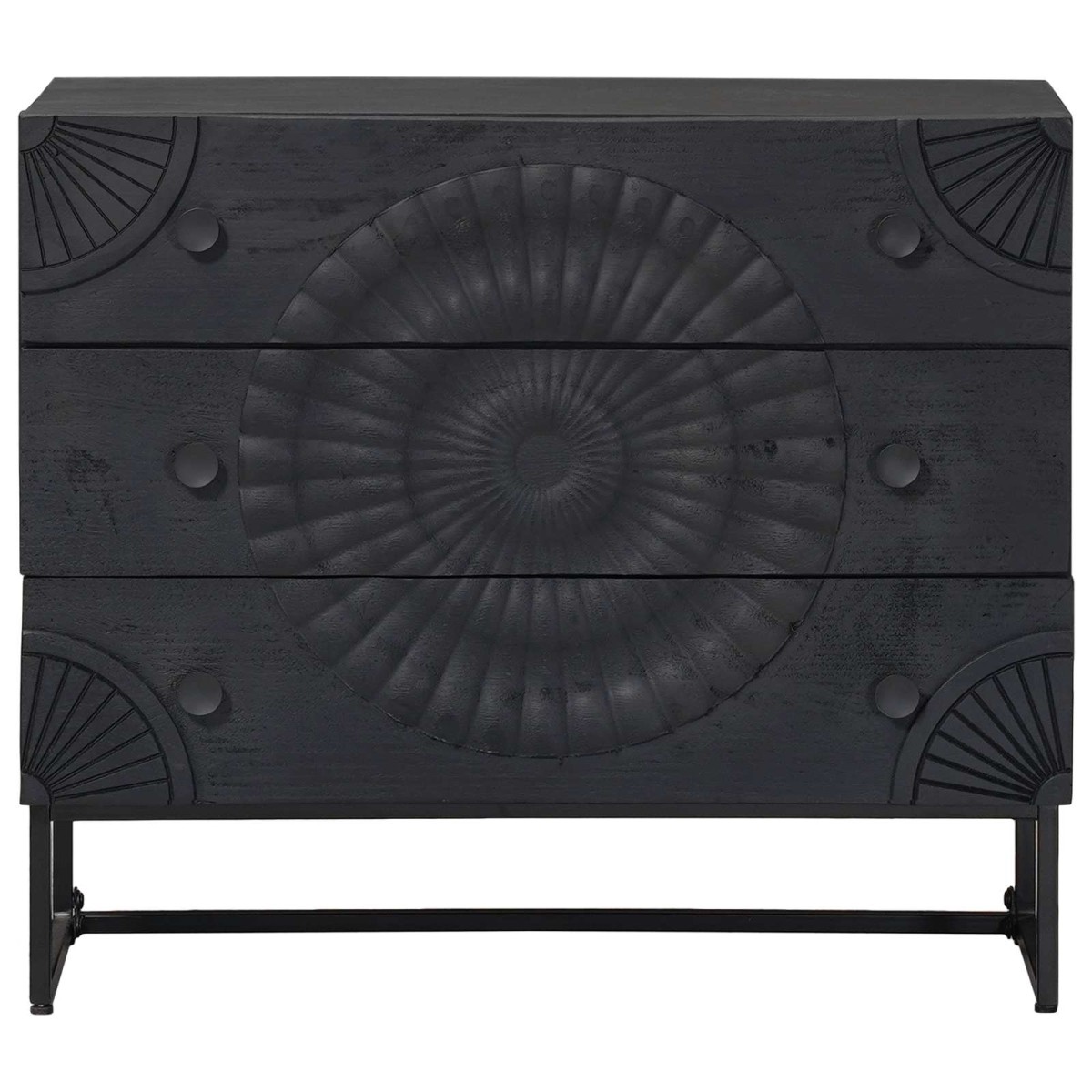 vidaXL Ντουλάπι με Συρτάρια με συρτάρι Μαύρο 75 x 30 x 65 εκ