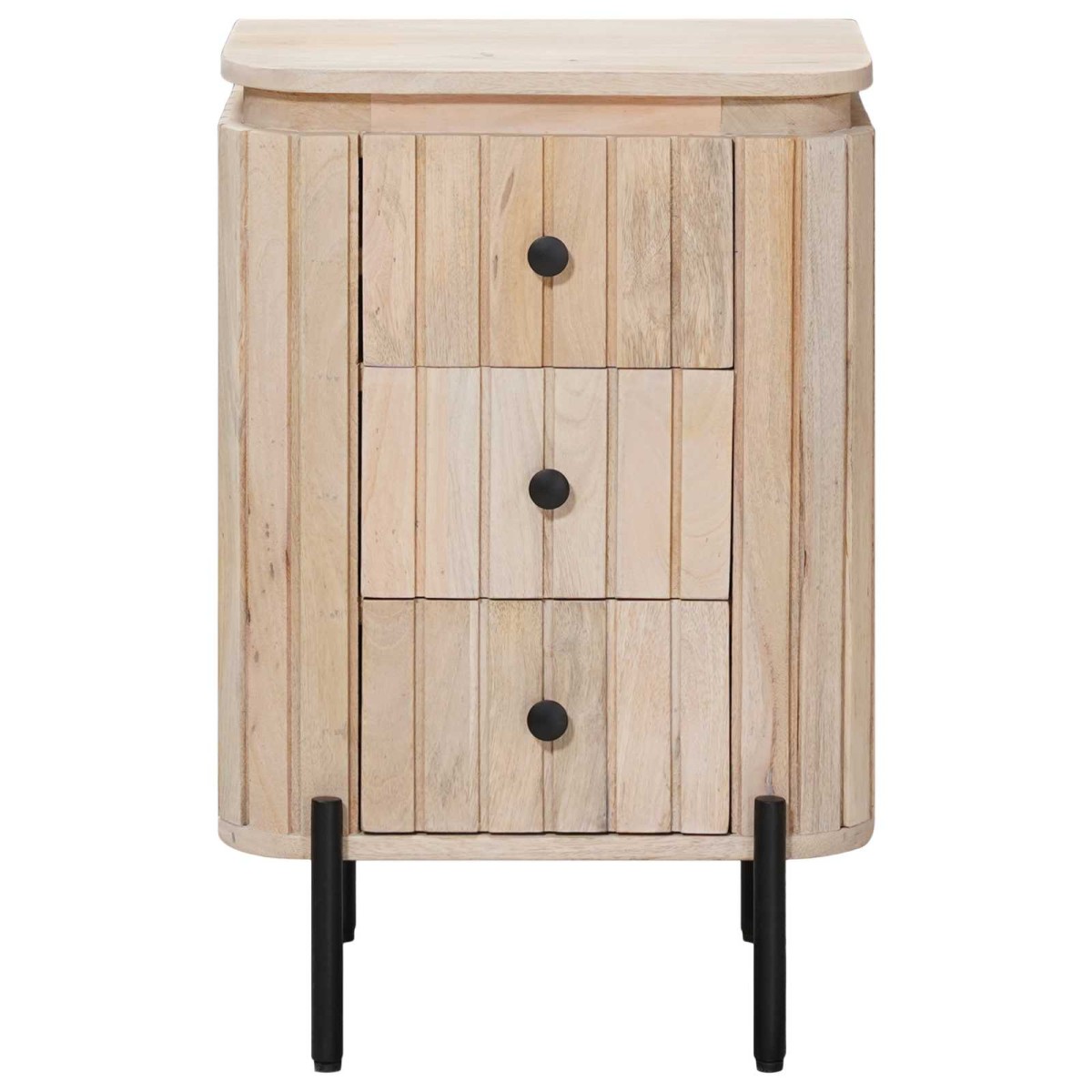 vidaXL Χειροποίητο Κομοδίνο Λευκό 40 x 30 x 60 cm Στερεό ξύλο μάνγκο