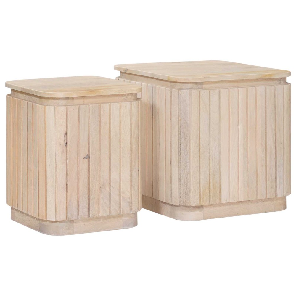 vidaXL Χειροποίητο Σετ Τραπεζιών 2 pcs Λευκό 45 x 45 x 45 cm