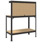 vidaXL Εργαστηριακός πάγκος με ράφι Μαύρο 114 x 54 x 145 εκ.