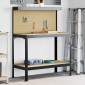 vidaXL Εργαστηριακός πάγκος με ράφι Μαύρο 114 x 54 x 145 εκ.