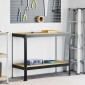 vidaXL Εργαστηριακός πάγκος με ράφι Μαύρο 115 x 55 x 91 εκ